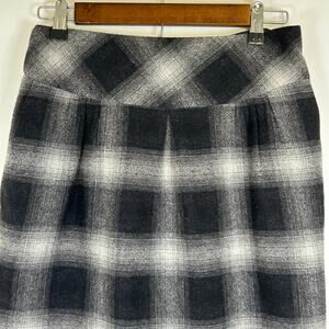 Ann Taylor LOFT Plaid Wool Blend Mini Pencil Skirt, Sz 8